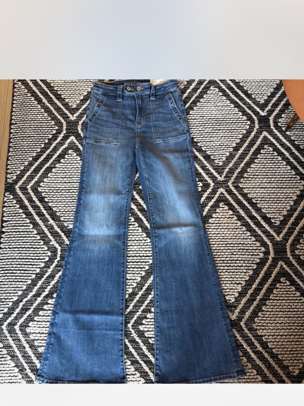 American Eagle High-Waist Dark Blue Flare Jeans